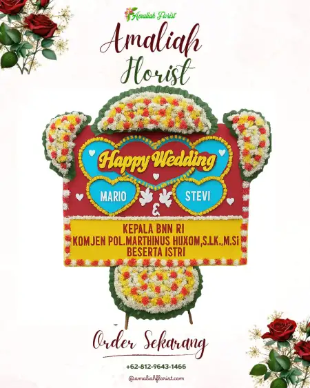 Papan Bunga Pernikahan Okbibab